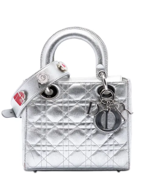 Christian Dior Pre-Owned 2018 Small Metallic Grained Calfskin Cannage My ABCDior Lady Dior satchel Silver ZFVBOX5VSKMLGHJZ