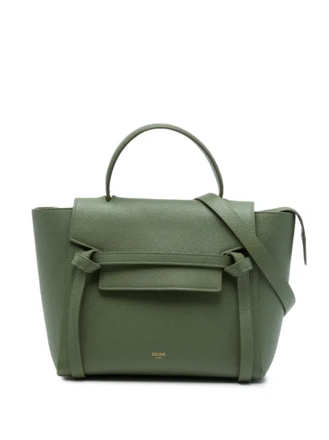 Celine Pre-Owned 2019 Micro Grained Calfskin Belt Bag satchel Green LPPUM1CF89V9AM63