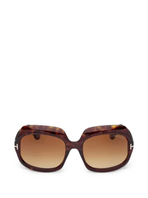 TOM FORD Eyewear Ren geometric-frame sunglasses Brown FT1155