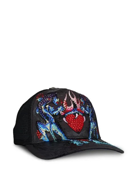 Ed Hardy Panteras rhinestone-embellished trucker hat Black EHHS000195RS