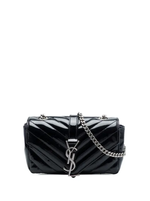 Saint Laurent Pre-Owned 2015 Baby Chevron Patent Classic Monogram Chain Bag crossbody bag Black KRLIQXNGWDMAFDXQ