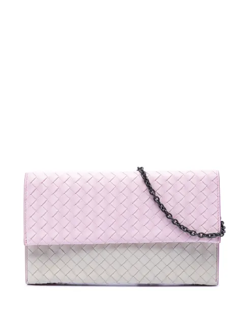 Bottega Veneta Pre-Owned 2012-2026 Bicolor Nappa Intrecciato Wallet On Chain crossbody bag Pink YP8WGBT9AXUGNPRB