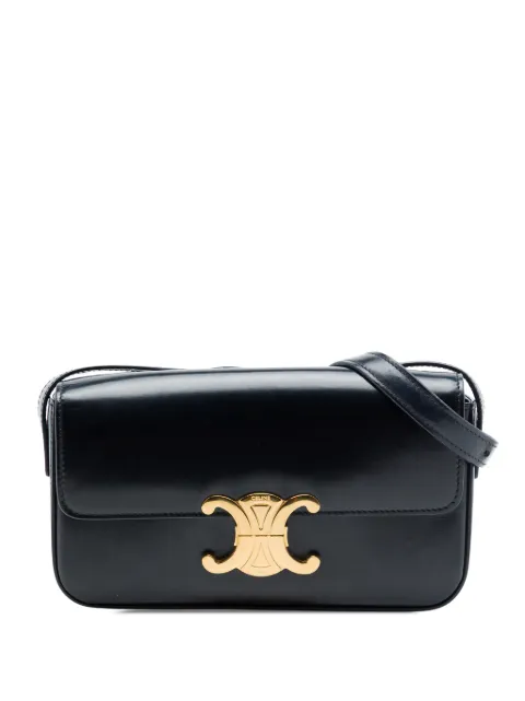 Celine Pre-Owned 2021 Shiny Calfskin Triomphe Claude shoulder bag Black K6C9Z7Y8GZXB92R3