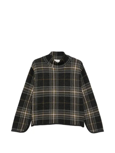 BOMPARD tartan mock-neck sweater Brown MO4411