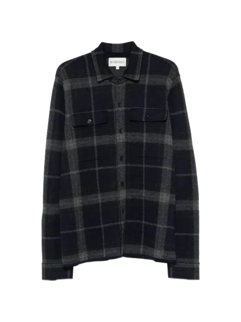 BOMPARD tartan jacquard overshirt Blue MO4461