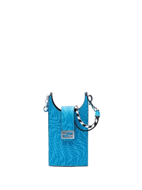 Fendi Pre-Owned 2010-2026 Sarah Coleman Coated Canvas FF Vertigo Phone Holder crossbody bag Blue 5NF5I31IEQQ5CSTK