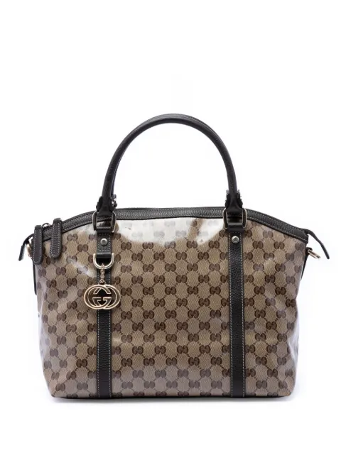 Gucci Pre-Owned 2016-2026 Medium GG Crystal Charm Dome satchel Neutrals 4GKVDM5COXSY7IXQ