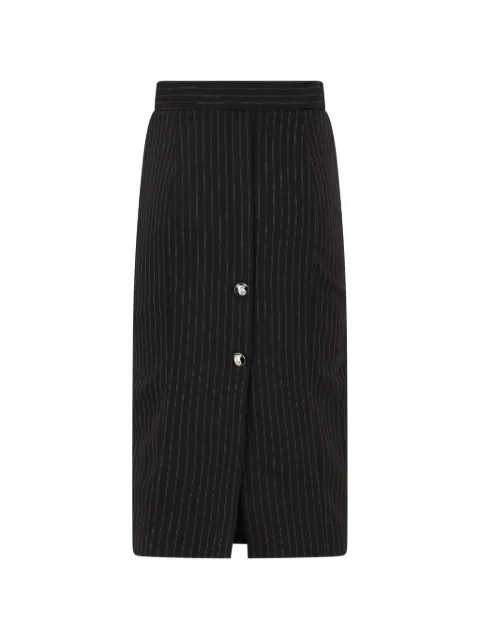 Elisabetta Franchi pinstripe-pattern button-detail midi skirt Black GO222