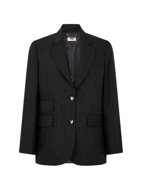 Elisabetta Franchi stripe-pattern notched-lapels blazer Black GI247