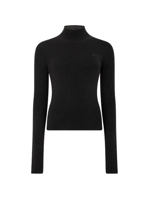 GANNI ribbed-knit high-neck sweater Grey A1150017