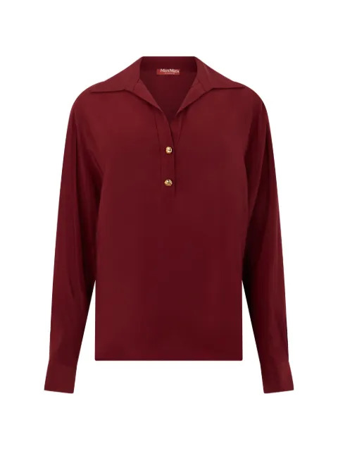 Max Mara silk long-sleeve polo shirt Red 2626116061600