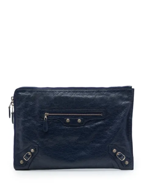 Balenciaga Pre-Owned 2016 Lambskin Motocross Giant 12 Zip Around Flat clutch bag Blue 3RPSZRDT9E8W1PJ3
