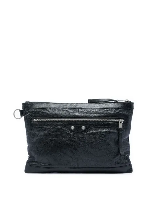 Balenciaga Pre-Owned 2015 Lambskin Motocross Classic Clip M clutch bag Black HYO1PHLWDVSRVO9H