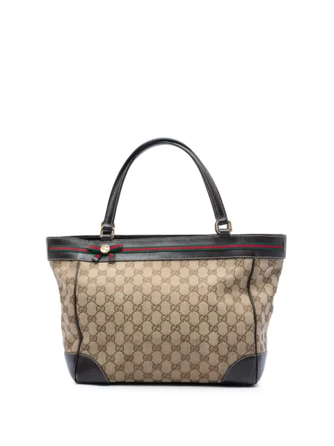 Gucci Pre-Owned 2016-2026 GG Canvas Web Mayfair tote bag Brown 28AQ7JT8IP5PTNJ5