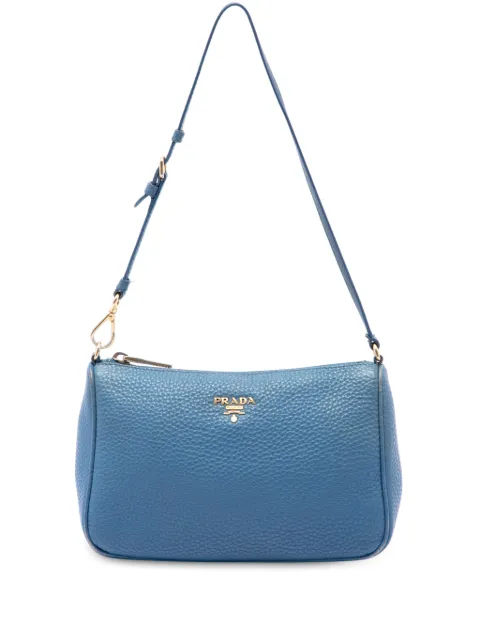 Prada Pre-Owned 2010-2026 Vitello Daino Pochette shoulder bag Blue 0PO0J7S577PQ3IKN