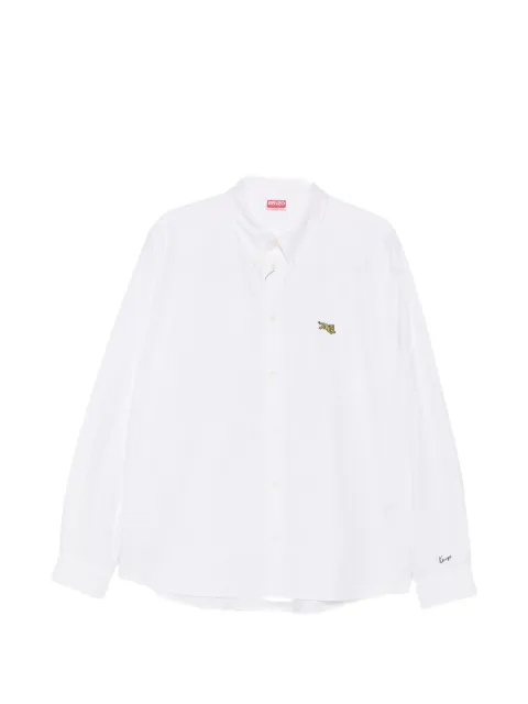 Kenzo embroidered-tiger button-down shirt White FG65CH4109LO