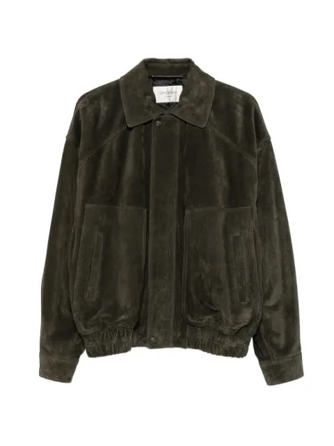 Saint Laurent suede bomber jacket Green 856870YC2AY