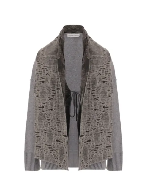 Niccolò Pasqualetti embroidered shawl-panel cardigan Grey K002CWRU