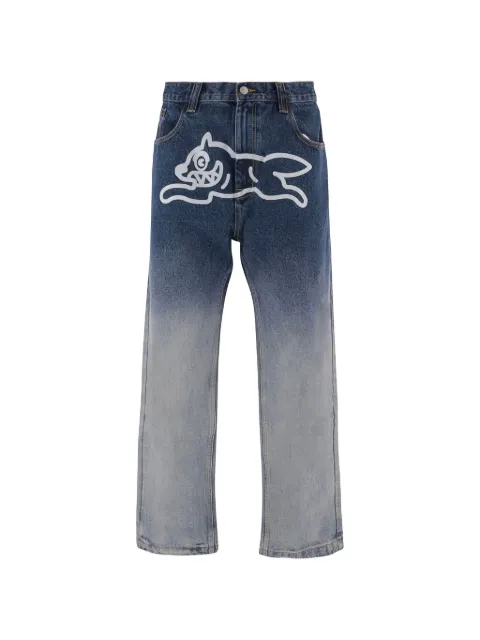 ICECREAM ombré-wash graphic-print jeans Blue ICDP26267