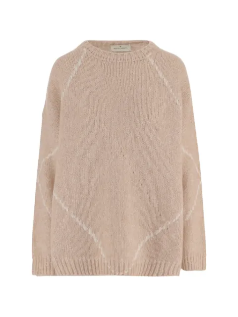 Bruno Manetti diamond-pattern crew-neck sweater Neutrals S2A100V461