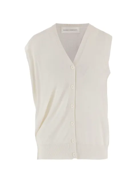Niccolò Pasqualetti sleeveless V-neck jacket Neutrals KT51WCYACREAM