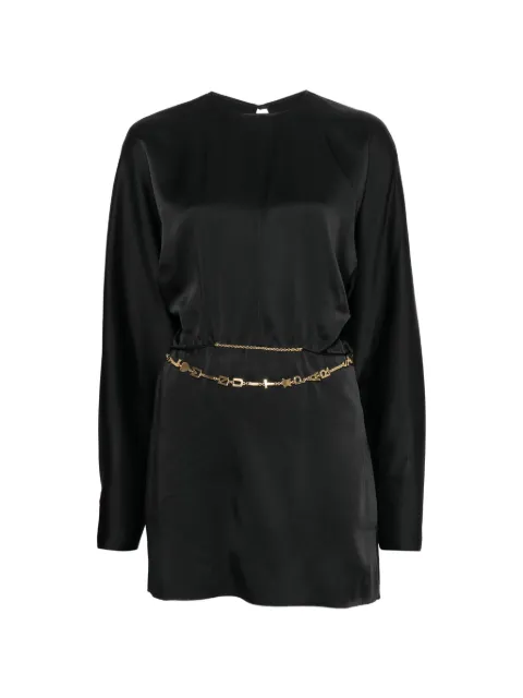 Saint Laurent chain-link open-back mini dress Black A000J5Y3G36