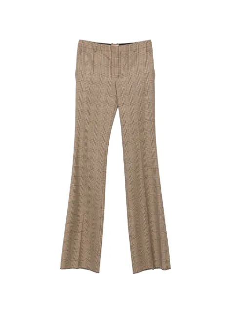 Saint Laurent check-pattern flared trousers Brown A000KTY3L61