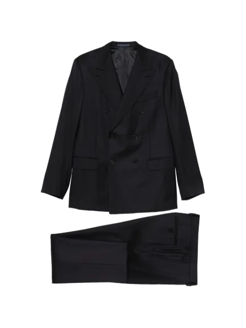 Caruso Norma double-breasted peak-lapel suit Black 509736LN1JD612F