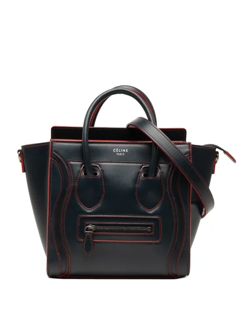 Celine Pre-Owned 2016 Nano Bicolor Smooth Calfskin Luggage Tote satchel Blue FJHSV13XFNVX3IIA