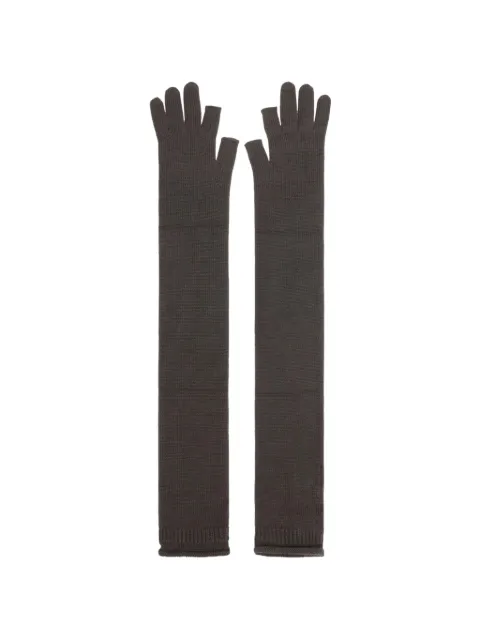 Rick Owens fine-knit long gloves Grey RP02F5491WS