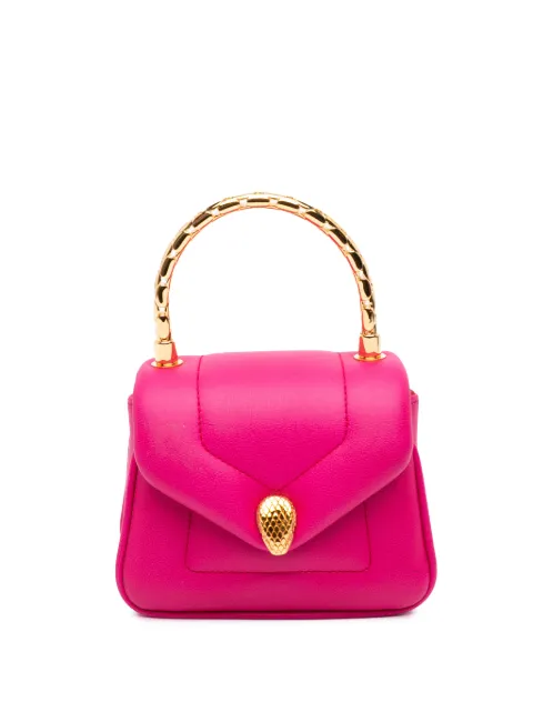Bvlgari Pre-Owned 2023 Micro Calfskin Serpenti Reverse Top Handle Bag satchel Pink VE4IEC8V6KTLRZOJ