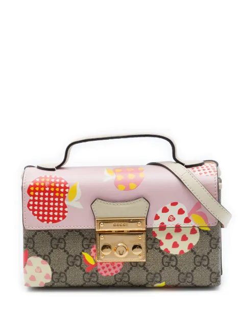 Gucci Pre-Owned 2016-2026 Mini GG Supreme Monogram Les Pommes Padlock satchel Multicolour TYHTZKB4MRRMDQG3