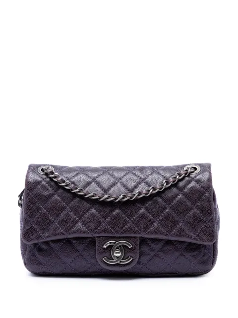 CHANEL Pre-Owned 2012 Medium Quilted Iridescent Caviar Easy Flap shoulder bag Purple H6PT37VW5146P8M9