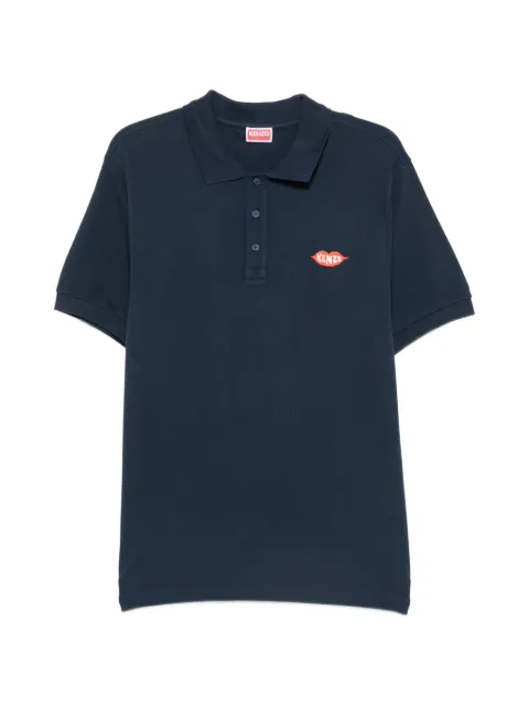Kenzo logo-patch polo shirt Blue FG65PO1564PU