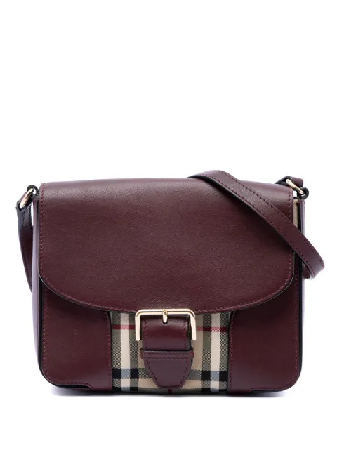 Burberry Pre-Owned 2000-2017 Small Haymarket Check Nylon and Leather Dickens crossbody bag Red FYG8Z1X6OROXIVH1