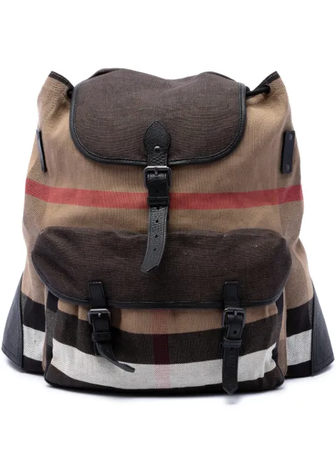 Burberry Pre-Owned 2000-2017 Mega Check Canvas Korbin backpack Brown SE2HIC9QJWVJWSN4