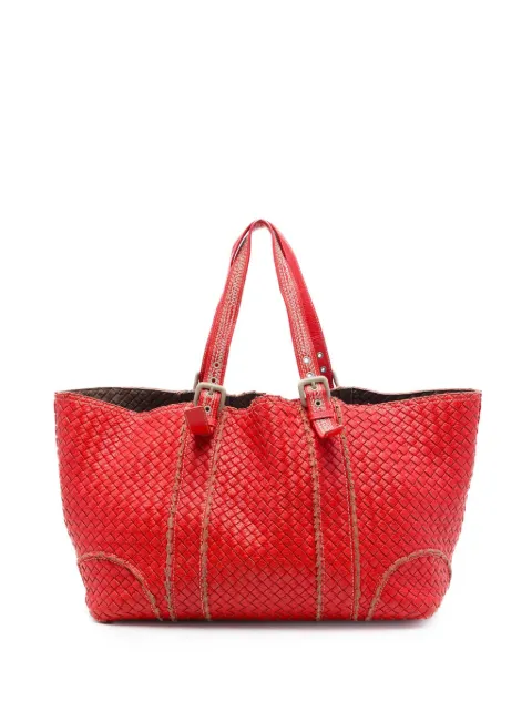 Bottega Veneta Pre-Owned 2012-2026 XL Nappa Intrecciato Stitch tote bag Orange QM6MKOUZH649K0JS