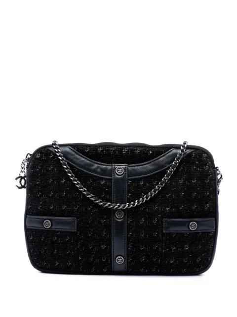 CHANEL Pre-Owned 2016-2017 Limited Edition Tweed Girl Jacket Clutch on Chain crossbody bag Black Q5M047G4QP5ALSQO