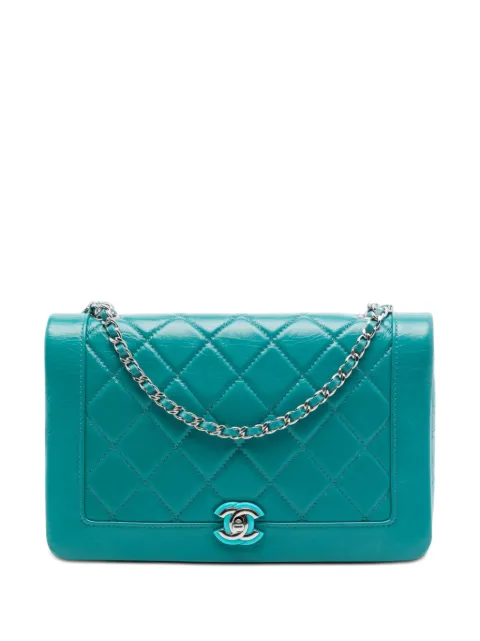CHANEL Pre-Owned 2018 Small Quilted Crumpled Calfskin Bi Vintage Full Flap crossbody bag Blue DX3NEQN3HTDPUEYU