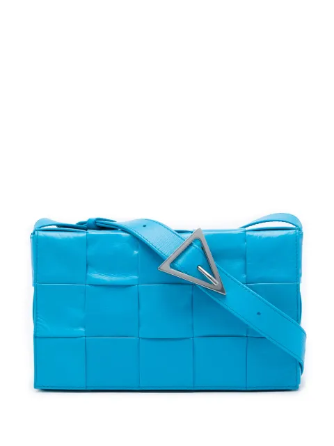 Bottega Veneta Pre-Owned 2012-2026 Paper Calfskin Intrecciato Cassette crossbody bag Blue DPVXMMBL724JD8YQ