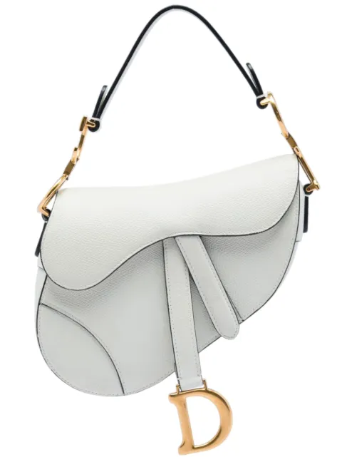 Christian Dior Pre-Owned 2019 Mini Grained Calfskin Saddle Bag satchel White DBQCSHI6J8FKRPXW