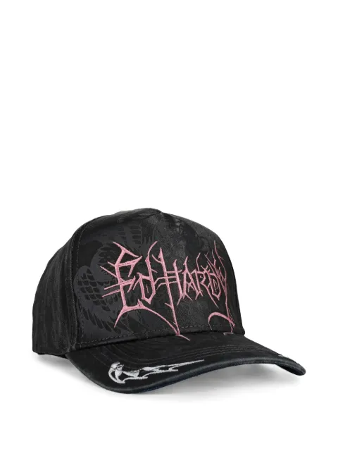 Ed Hardy Cyber Logo satin trucker hat Black EHHS00014