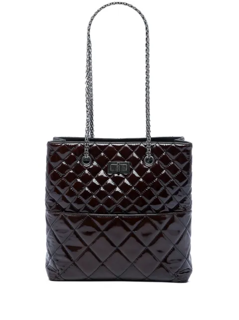 CHANEL Pre-Owned 2011 Quilted Patent Reissue 2.55 tote bag Brown 7TW7F8J09581RA3B