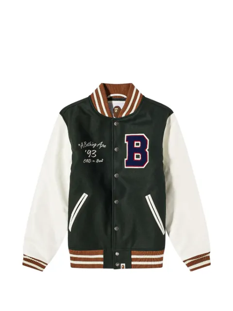 A BATHING APE® x END. Bowling Pins bomber jacket Green 001HJI731906C