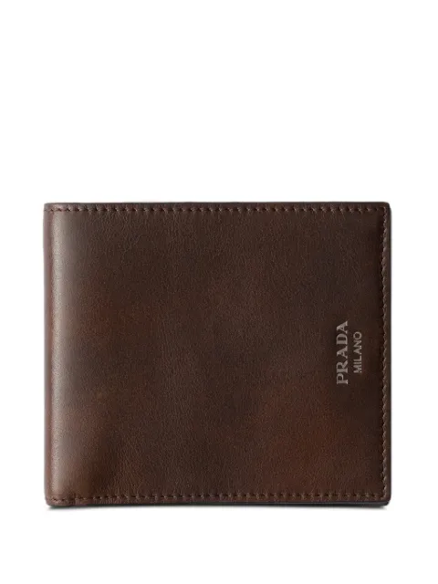 Prada antiqued leather wallet Brown 2MO5132ZQ6