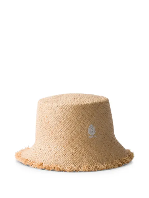Prada raffia bucket hat Neutrals 2HC4252ZP6