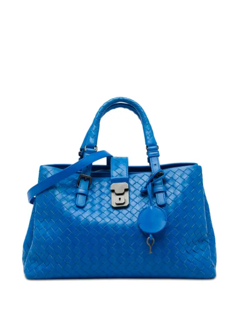 Bottega Veneta Pre-Owned 2012-2026 Small Nappa Intrecciato Roma satchel Blue KJOE75ZYZUMMVOSB