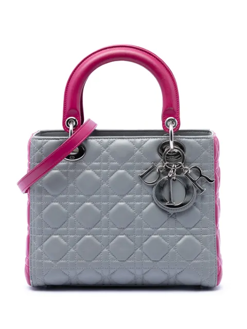 Christian Dior Pre-Owned 2014 Medium Bicolor Lambskin Cannage Lady Dior satchel Pink 7AGF3DQOS5U3GGFK