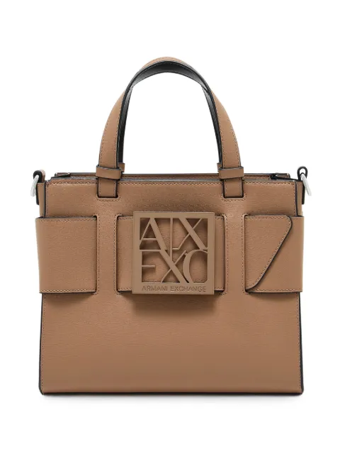 Armani Exchange logo-plaque tote bag Neutrals 9426900A874