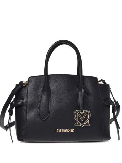 Love Moschino logo-plaque tote bag Black JC4055PP1PLL0